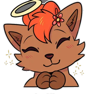 😇 кот, ангел, нимб, милый, каваий, наклейка, мультфильм, животное telegram sticker