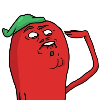 🤨 고추, 채소, 만화, 빈정거리는, 밈, 질문 telegram sticker