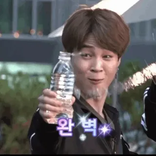 🥙 Jimin 완벽 kpop, idol, jimin, bts, water bottle, sparkles telegram sticker