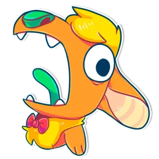 😳 dibujo animado, animal, monstruo, criatura, fantasía, lindo, pegatina telegram sticker