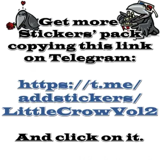 🏙 Get more Stickers' pack copying this link on Telegram: https://t.me/addstickers/LittleCrowVol2 And click on it. telegram, стикеры, ссылка, ворон telegram sticker