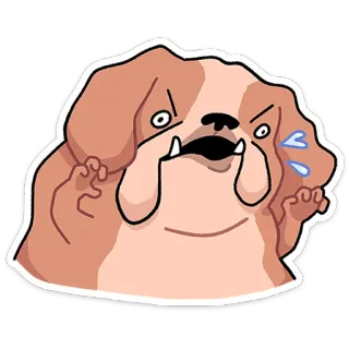 ⭐ chien, nerveux, dessin animé, drôle, animal, autocollant telegram sticker