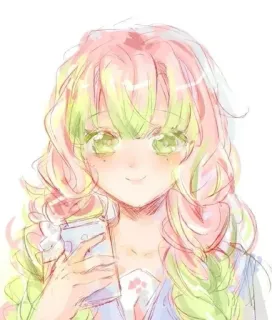 💕 Mitsuri Kanroji Demon Slayer anime, character, illustration, manga, mitsuri kanroji, demon slayer telegram sticker
