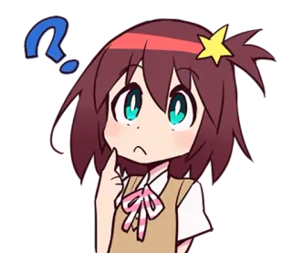 🤔 anime, cute, question, thinking, cartoon whatsapp sticker