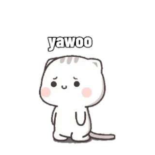 🙂 yawoo 고양이, 귀여운, 카와이, 동물, 스티커 telegram sticker