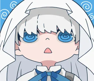😧 Anime, Dibujos animados, Personaje, Ilustración, Hipnotizado, Ojos en espiral telegram sticker