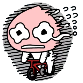 🚲 desenho animado, bicicleta, medo, personagem, surpreso telegram sticker
