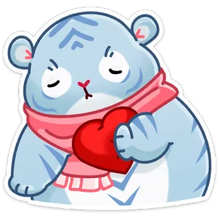 ❤️ น่ารัก, สัตว์, แฮมสเตอร์, ความรัก, หัวใจ, ผ้าพันคอ telegram sticker