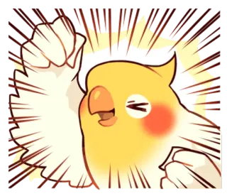 😊 oiseau, cockatiel, mignon, animal, perruche, jaune, dessin animé whatsapp sticker