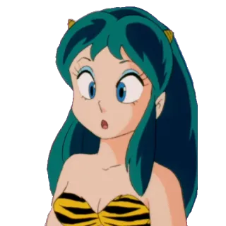 😯 Lum Invader Urusei Yatsura anime, lum, urusei yatsura, cute, cartoon, 80s telegram sticker