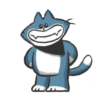 😁 gato, dibujos animados, animal, pegatina, gato azul telegram sticker