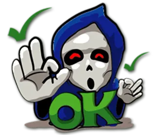 👌 OK parca, ok, esqueleto, acuerdo, aprobación telegram sticker
