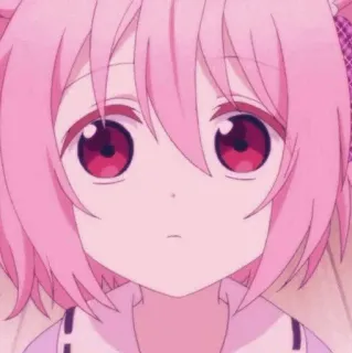 🍭 アニメ 女の子, ピンク髪, かわいい, 漫画, アニメ, キャラクター, ファンアート, ピンク telegram sticker