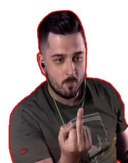 🖕 middle finger, offensive gesture, man, portrait, insulting, rude telegram sticker
