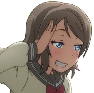🙆‍♀️ Anime, Gadis, Seragam sekolah, Hormat, Kartun telegram sticker