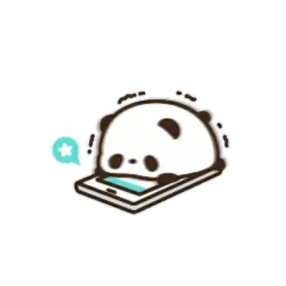 🤓 Panda, Lindo, Animal, Móvil, Teléfono, Kawaii telegram sticker