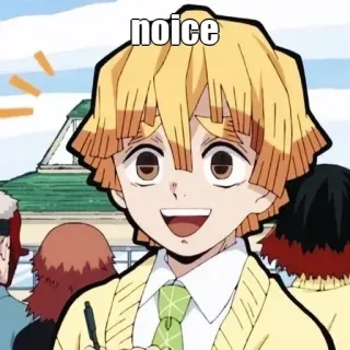 🙂 Zenitsu Demon Slayer noice Anime, Demon Slayer, Zenitsu, Keren, Senang, Lucu telegram sticker