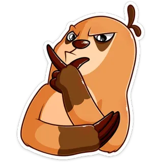 🤔 kukang, binatang, kartun, stiker, lucu, berpikir, menunjuk, karakter telegram sticker