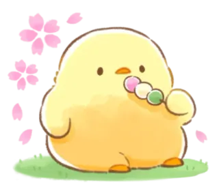 🤩 lindo, amarillo, dango, dulce, kawaii, pegatina, comida, mochi whatsapp sticker