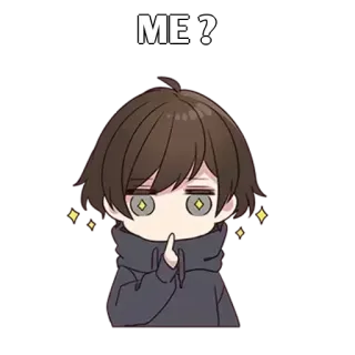 ✨ ME ? Anime, Cartone animato, Carino, Domanda, Ragazzo, Adesivo whatsapp sticker