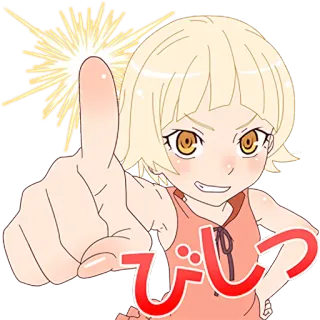 😁 びじょ anime, charakter, mädchen, zeigen, aufkleber, japanisch telegram sticker