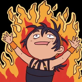 🍊 dibujos animados, llamas, anime, dibujo, fuego telegram sticker