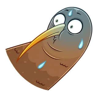 😅 Киви птица, Мультфильм, Потный, Животное, Птица, Иллюстрация, Стикер telegram sticker