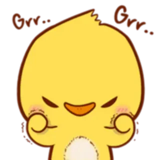😈 Grr.. Grr.. fofo, desenho animado, bravo, pintinho, animal telegram sticker