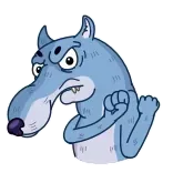 🖕 волк, злой, мультфильм, животное, персонаж, кулак telegram sticker
