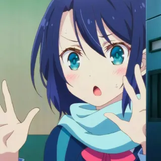🧊 anime, ragazza, scioccata, carina, sorpresa whatsapp sticker