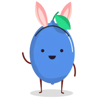 😊 ผลไม้, การ์ตูน, หูกระต่าย, น่ารัก, ตัวละคร, ภาพเคลื่อนไหว telegram sticker