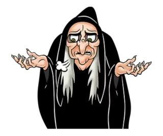 😶 witch, old, cartoon, magic, evil telegram sticker