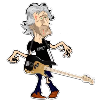 ⚰️ Roger Waters #HENOT 음악, 베이시스트, 록 뮤지션, 로저 워터스, 핑크 플로이드, 만화 telegram sticker