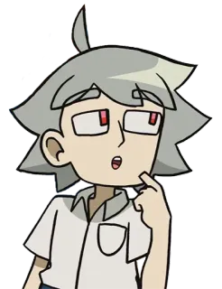 🤔 Anime, Dibujo animado, Personaje, Chico, Expresión, Pensando telegram sticker