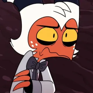 😣 Moxxie Helluva Boss folletto, cartone animato, inferno, demone telegram sticker