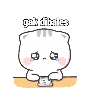 😭 gak dibales 고양이, 슬픈, 울음, 전화, 귀여운 telegram sticker