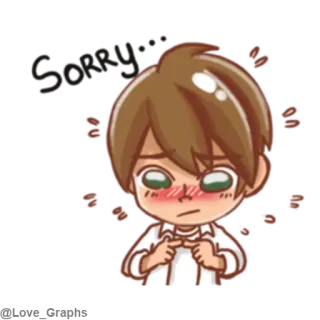 😓 Anime chàng trai, đỏ mặt, hoạt hình, nhút nhát, dễ thương, xấu hổ telegram sticker