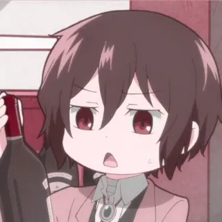 🍭 Anime, Cartone animato, Chibi, Ragazzo, Bottiglia di vino whatsapp sticker