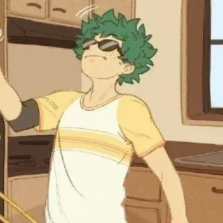 😎 Izuku Midoriya My Hero Academia Anime, Personaje, Dibujos animados, Gafas de sol, Cool, Izuku Midoriya telegram sticker
