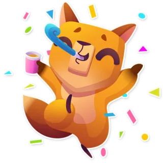 🎉 動物, パーティー, お祝い, かわいい, ステッカー, 犬 telegram sticker
