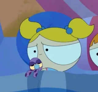 😥 Bubbles Powerpuff Girls desenho animado, bolhas, As Meninas Superpoderosas telegram sticker