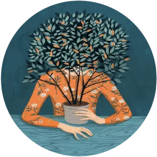 🌸 дерево, растение, природа, искусство, иллюстрация, сюрреализм telegram sticker