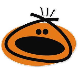 😳 cartoon, orange, oval, sticker telegram sticker