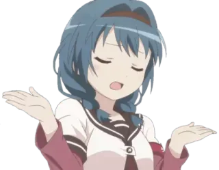 🤷‍♀️ Anime Mädchen, Achselzucken, Frage, Zweifel, Unentschlossenheit telegram sticker