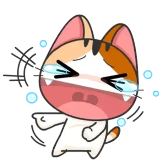 🤣 gatto, piangere, triste, carino, animato, cartone animato telegram sticker