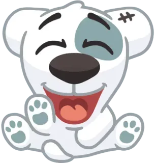 😄 chien, chiot, dessin animé, mignon, animal, joyeux whatsapp sticker