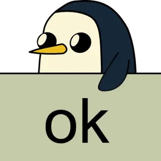 🐧 Gunter Adventure Time ok pinguin, okay, adventure time, gunter, comic telegram sticker