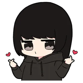 ❤️ cute, korean, finger heart, love telegram sticker