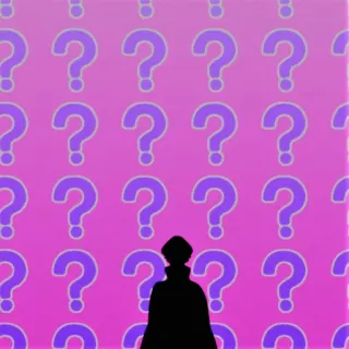 ❓ point d'interrogation, fond, mystère, silhouette telegram sticker