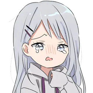 😭 anime girl, crying, sad, cartoon, cute, sticker telegram sticker